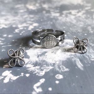 ‼️PRICE DROP‼️ Silver Butterfly Earrings and Ring